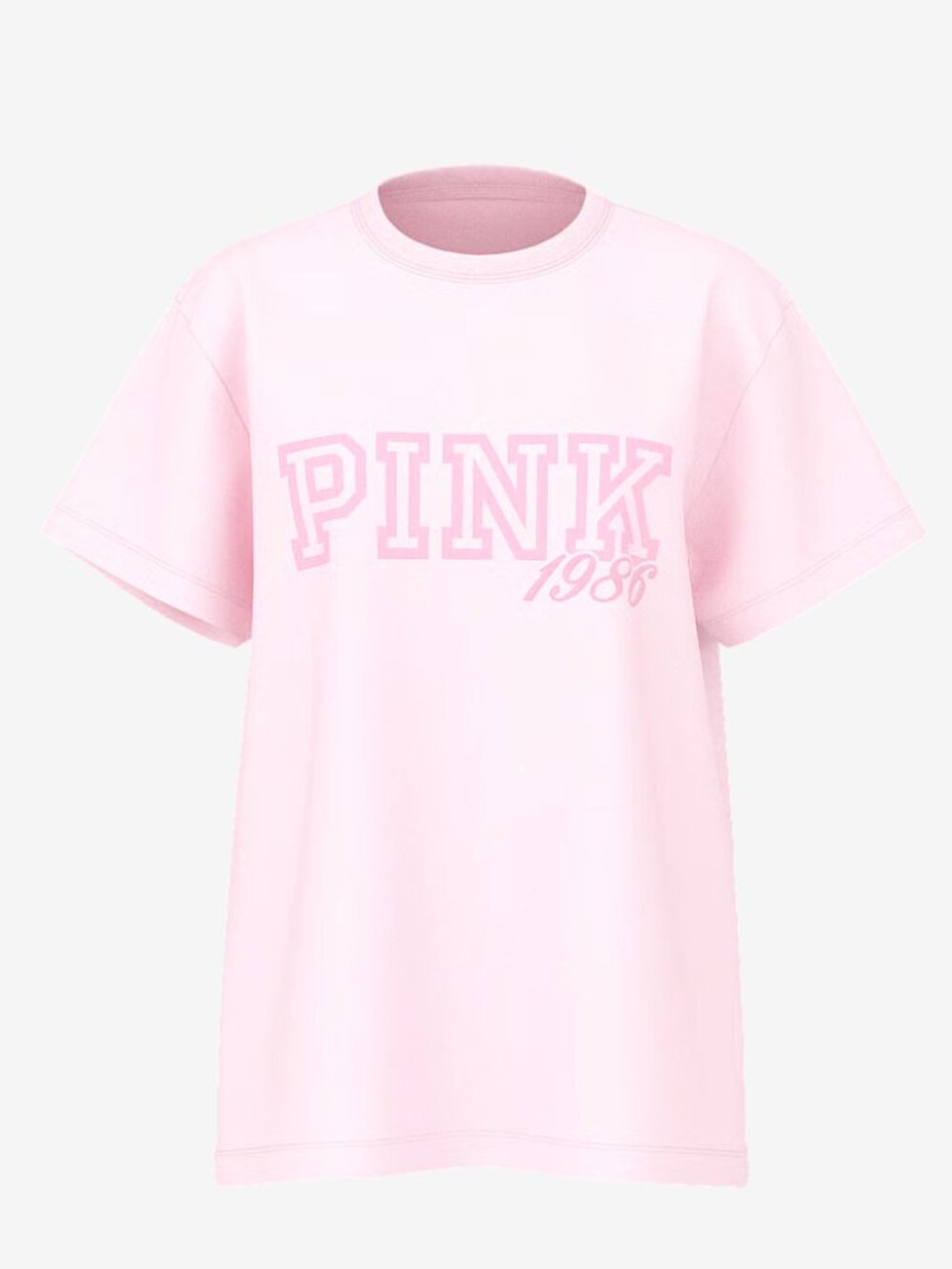 PINK Victoria's Secret Campus Cotton Tee Short Sleeves - Tulip Pink - NWT